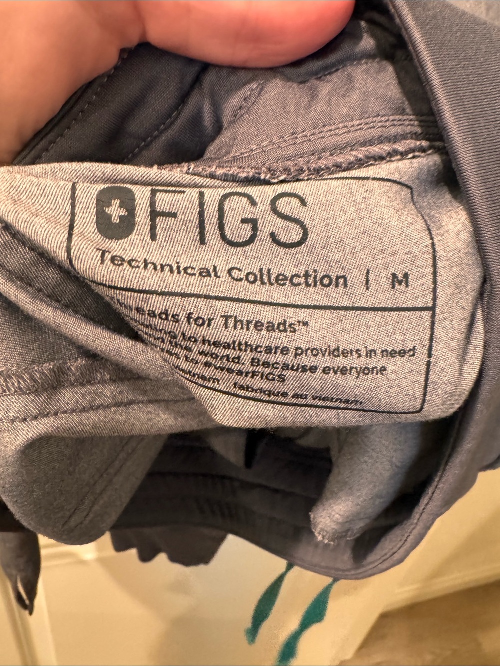 Figs Heathered Light Gray Technical Scrub Top and Pants - Picture 3 of 3